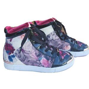 Ted Baker London Paryna Rose Tattoo High TOP Sneakers Shoes Boots US7/EU38 -READ